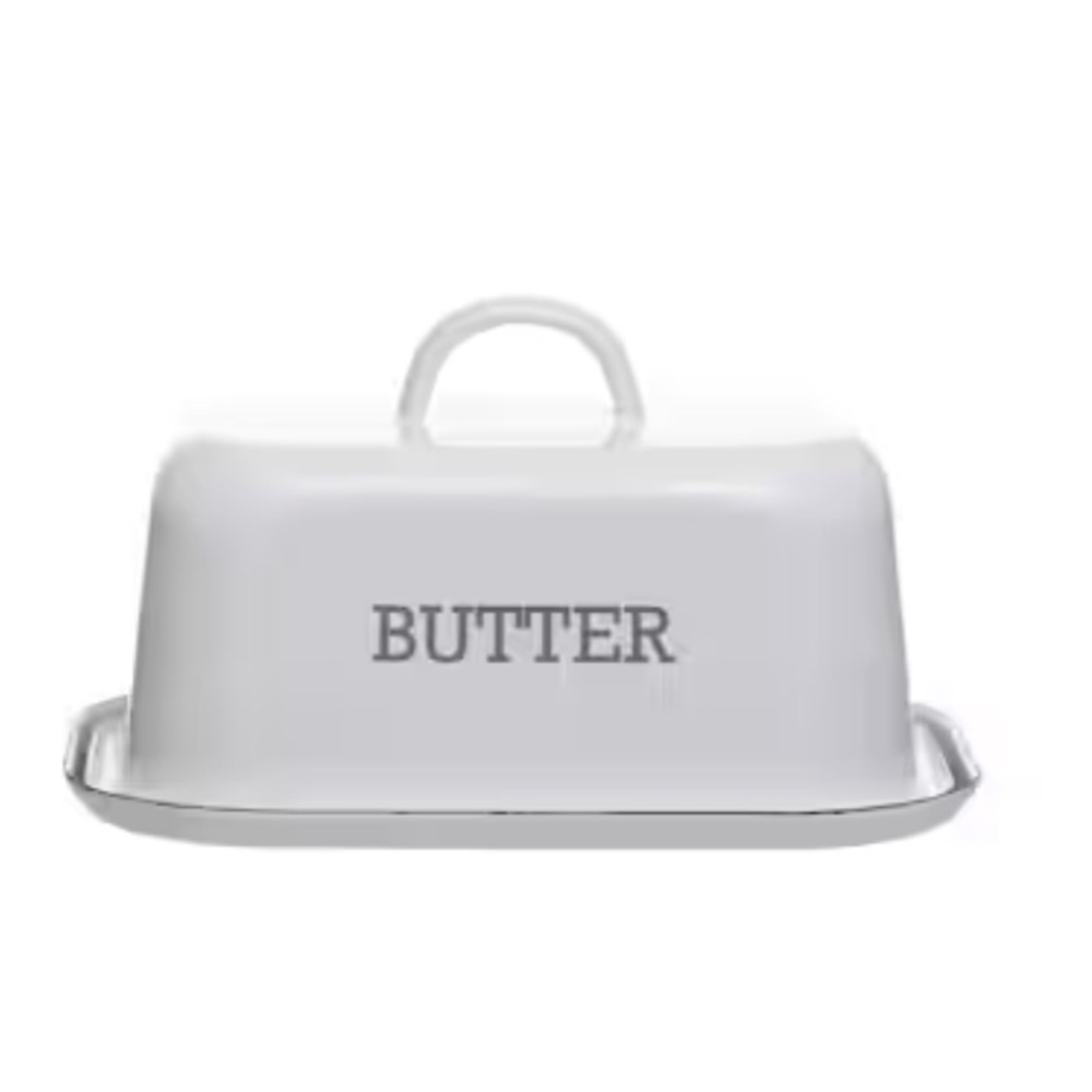 White Butter Dish with Lid. NWOT